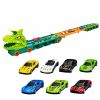 Camión de Dinosaurio con Pista de Carreras 4 en 1