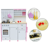 Cocina de Madera Paula en Rosa y Blanco con Elementos Abiertos