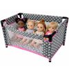Cuna de Muñecas Alice con Estrellas en Gris y Rosa