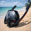 Full Face AntiFog DryTop Snorkeling Diving Mask Black L/XL