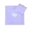 Pram Bedding Set With Duvet And Pillow 2pcs - Hearts White Polka Dots On Lilac