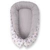 Baby Nest Double-sided Premium Cocoon For Infants Bobono Minky- Hedgehogs Grey