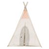 Teepee de madera Kikkaboo con alfombra acolchada - Casa Beige - imagen 3