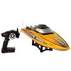 Barco de motor RC Lean toys amarillo 74 km/h para aventuras acuáticas