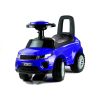 Correpasillos Lean Cars azul, detalle asiento con compartimento y protección antivuelco
