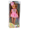 Muñeca con Vestido Rosa y Cabello Largo Marrón