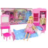 Juego de muñecas con cama, armario y tocador