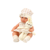Muñeca Lean Toys 30 cm con portabebés textil beige, detalle del set