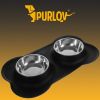 Doble bol para perros y gatos Purlov 450ml - set práctico - imagen 2