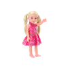 Muñeca Grande con Vestido Rosa y Coletas Rubias 46cm