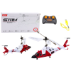 Helicóptero R/C Syma S111H rojo con marco metálico vista lateral