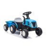 Tractor eléctrico A009 azul con remolque ideal para aventuras al aire libre.