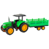 Tractor de granja teledirigido con remolque verde