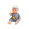Muñeca en pijama gris con sonido y funcionalidad de orinal
