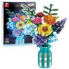 Set construcción ramo de flores en jarrón multicolor 1853 piezas LEAN Toys.