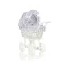Carrito de muñecas My Sweet Baby de mimbre con ropa de cama gris