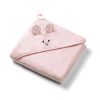 Toalla de baño con capucha Babyono de bambú 100x100 rosa