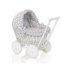 Carrito de muñecas de mimbre My Sweet Baby con ropa de cama