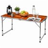 Mesa de Camping Plegable con Altura Ajustable y Maleta