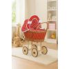 Carrito de muñecas My Sweet Baby de mimbre con ropa roja