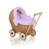Carrito de Muñecas de Mimbre My Sweet Baby con Ropa Lila
