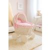 Carrito de muñecas de mimbre My Sweet Baby con ropa de cama rosa - imagen 3