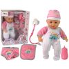 Muñeca con piyama rosa y blanco de Lean Toys, ideal para el juego de rol.
