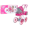 Carrito de Muñecas de Metal con Ruedas Grandes Rosa