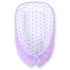 Baby Nest Double-sided Premium Cocoon For Infants Bobono- White Polka Dotd On Lilac/ Grey Stars