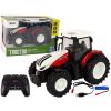 Tractor Agrícola Teledirigido 1:24 R/C Pilot Granja Blanco Rojo