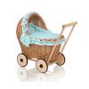 Carrito de muñecas de mimbre My Sweet Baby con ropa de cama