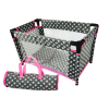 Cuna de Muñecas Alice con Estrellas en Gris y Rosa