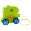 Juguete de arrastre dinosaurio con sonidos y sonajero verde