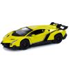 Vista lateral del coche de juguete Lamborghini Veneno Amarillo.