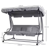 Columpio de Jardín 4 Personas con Toldo Gris - imagen 3
