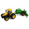Tractor de plástico amarillos con detalles realistas