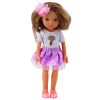 Muñeca con Vestido Morado y Clip de Flor