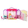 Casa de Muñecas Plegable con Muñeca Rubia y Accesorios