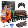 Camión transportador de troncos R/C Huina 1:18 con remolque vista lateral