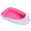 Baby Nest Double-sided Premium Cocoon For Infants Bobono- Balck Dots/ Dark Pink
