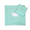 Pram Bedding Set With Duvet And Pillow 2pcs - Hearts Mint