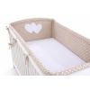Protector de Cuna My Sweet Baby XXL - Corazones en Blanco y Marrón