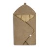 Manta para silla de coche Sensillo Boucle, color beige oscuro con suave terciopelo
