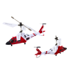 Detalle del marco metálico y el rotor del helicóptero Syma S111H rojo
