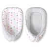 Baby Nest Double-sided Premium Cocoon For Infants Bobono- Stars Pink-grey/grey