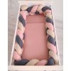 Knot Bumper XXL My Sweet Baby: Protector de Cuna Beige/Antracita/Rosa - imagen 2