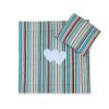 Pram Bedding Set With Duvet And Pillow 2pcs - Hearts Brown Strips
