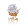 Carrito de Muñecas de Mimbre My Sweet Baby con Ropa de Cama Gris