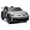 Coche eléctrico Porsche GT3 gris de Lean Cars, diseño moderno y atractivo.