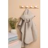 Poncho de baño Sensillo beige de algodón waffle con bolsillo delantero
